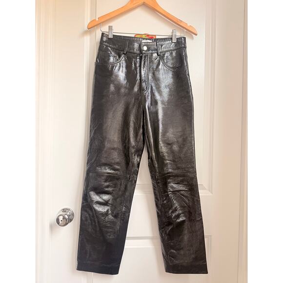 LPA 417 Pants Leather Black High Rise Size Small 600$ MSRP Dark Date Night Out - Picture 4 of 6